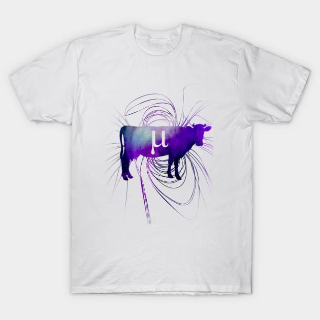 Muon Cow Magnetic Field Physics Design T-Shirt by ScienceNStuffStudio